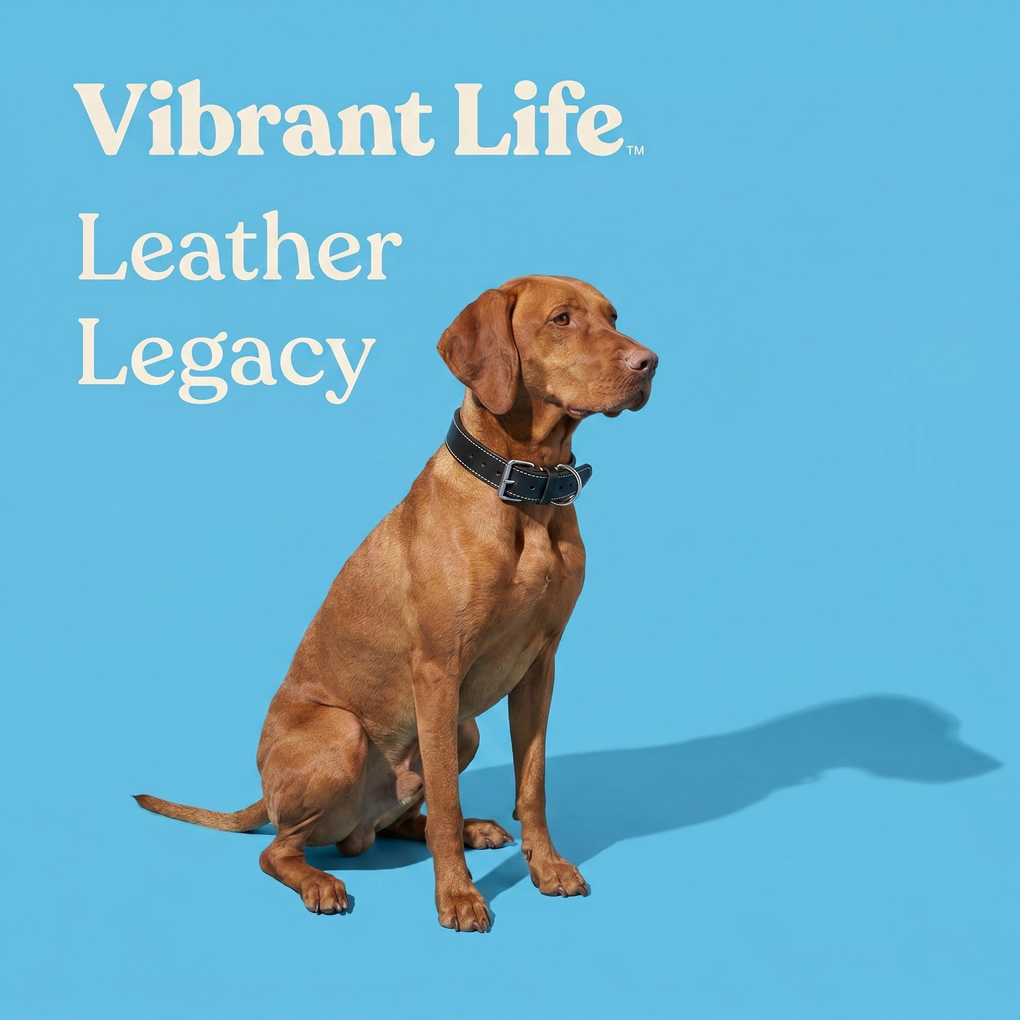 Vibrant Life Studded Leather Adjustable Dog Collar, Black, Large