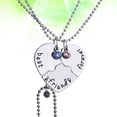 thumbnail image 5 of Collar con forma de corazón roto y bordado, "Mi mejor amiga para siempre" y colgante de cristal rojo y azul con incrustaciones (XL1549), 5 of 5
