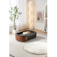 thumbnail image 2 of Modern Solid Wood Pet Products, Pet Sofa Bed with Cashmere Cushion Walnut Bent Wood Back for Cat & Dog 38.58"L x 26.77"W x 11.02"H, Dark Gray, 2 of 9