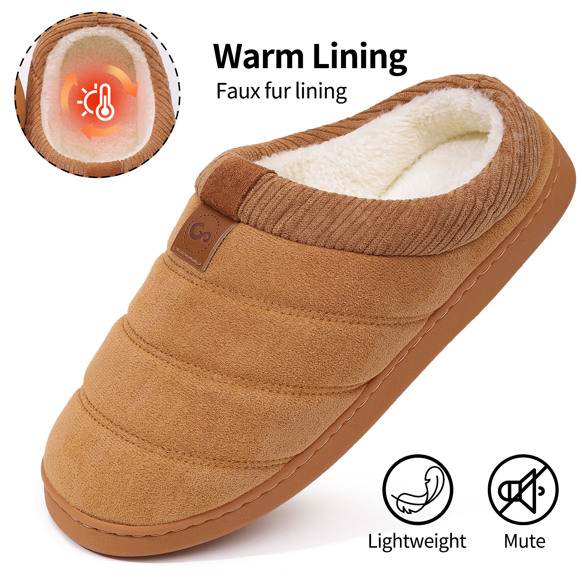 Ecetana Men's Memory Foam Scuff Slippers photo 3