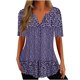 thumbnail image 2 of Puntoco 2024, tops de moda de verano para mujer, camisetas holgadas de manga corta con cuello en V informales con estampado a la moda para mujer, 2 of 6