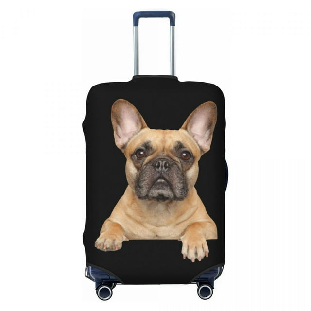Custom French Bulldog Travel Luggage Cover Washable Frenchie Dog Suitcase Cover Protector Fit 18-32 Inch