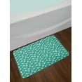 thumbnail image 2 of Easter Bunny Bath Mat, Continuous Rabbit Pattern Small Trees Flowers, Plush Bathroom Decor Mat with Non Slip Backing, 29.5" X 17.5", Dark Seafoam Dark Indigo, by Ambesonne, 2 of 2