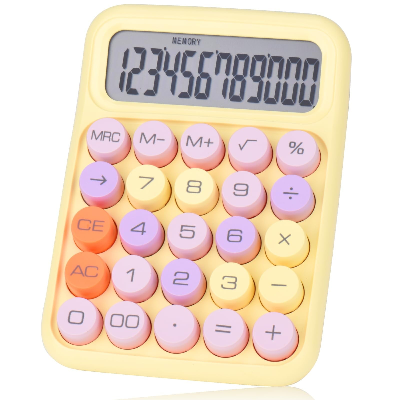 Clearance Office cabinet under $6,Creative Colorful Candy Colored Electronic Calculator 12 Digit Large LCD Display And Big Round Buttons Typewriter Mechanical Key Calculator For School Home 1PC