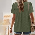 thumbnail image 4 of Women 2025 Summer V Neck Ruffle Short Sleeve Blouse Swiss Dot Casual Flowy Shirt Top Boho Clothing, 4 of 7