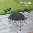 thumbnail image 2 of Juego de Muebles para jardín - Set de 3 Piezas Incluye una Mesa Redonda y Dos sillas Plegables para Exteriores - Patio, terraza (Gris Oxford), 2 of 8