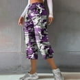 thumbnail image 2 of Endives Women's Casual Camouflage Print Cargo Pants Stretch Elastic Waist Tapered Pants With Pockets, 2 of 7