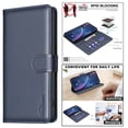 thumbnail image 3 of Compatible With Samsung Galaxy S23 Wallet Case,PU Leather Flip Folding Kickstand,With [RFID Blocking] Card Holder,Magnetic Closure,Shockproof Anti-fall Rugged Phone Case,Blue, 3 of 9