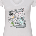 thumbnail image 4 of Inktastic Hello Kitty Cat Women's V-Neck T-Shirt, 4 of 5