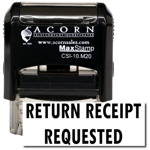 Self-Inking Return Receipt Requested Stamp with Yellow Ink