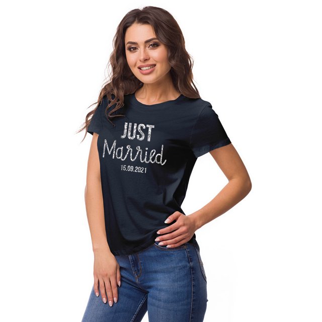 Inkdotpot T-Shirt Personnalisé pour Femmes Haut Juste Marié Annonce de Mariage