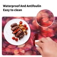 thumbnail image 5 of Wobogo Transparent Red Flowers Placemats Coasters Set of 2 Heat-resistant Non-slip Easy to Clean Square Dinner Plate Mat, 5 of 8
