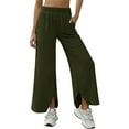 thumbnail image 6 of ClodeEU Women's Oversized Elastic Waist Comfortable Fitness Wide Leg Pants Green,Womens Plus L, 6 of 8