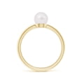 thumbnail image 2 of Angara Classic Japanese Akoya Cultured Pearl Solitaire Ring in 14K Yellow Gold for Women | June Birthstone Jewelry for Her, 2 of 7