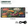 thumbnail image 4 of Wobogo Peony Butterfly Paintings Heated Mouse Pad Extra-Large Desk Mat With 3 Heating Levels and 3-hour Auto Shut-Off Protection Ideal for Computer Keyboards Home Office Hand-warming Essential 31.5in, 4 of 9