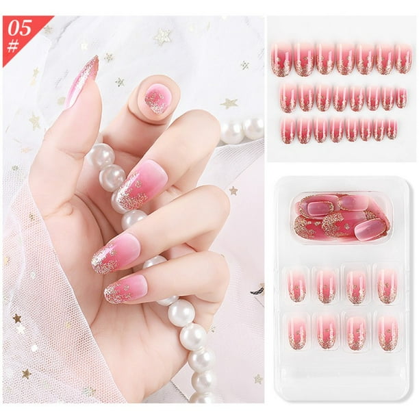 Maynos 24pcs Set Fake Nails European Rainbow Ballerina Full Nail Art Tips Artificial Detachable False Nails Walmart Com Walmart Com