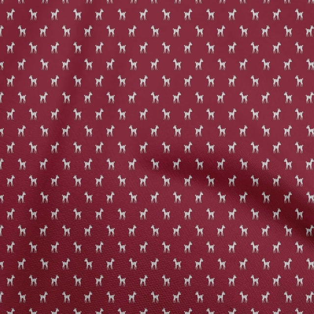 oneOone Cotton Poplin Maroon Fabric Animal Sewing Craft Projects Fabric Prints By Yard 56 Inch Wide