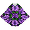 thumbnail image 5 of Purple Flowers Symmetrical Design Blanket Oversized Wearable Hooded Blanket Warm Throw Blanket Buttons Sweatshirt For Women Men Teens Flannel, 5 of 8
