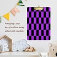 thumbnail image 6 of FMSHPON Checkered Pattern Tile Background Black Purple Clipboard Hardboard Wood Nursing Clip Board and Pull for Standard A4 Letter 13x9 inches, 6 of 7