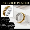 thumbnail image 6 of ChainsProMax Men/Women Cuban Link/Spinner Rings, Size #06-#14, 18K Gold Tone, 6 of 9