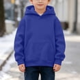 thumbnail image 2 of Girls Oversized Hoodies Fleece Pullover Sweatshirts Kids Fashion Casual Outfits Fall Winter Clothes Royal Blue 3-4Y, 2 of 6