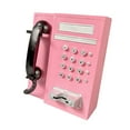 thumbnail image 1 of Teléfono fijo de pared, modelo de hierro, adorno artesanal, accesorios decorativos retro Rosa, 1 of 9