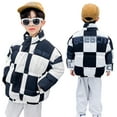 thumbnail image 2 of Godderr Kids Baby Down Jackets Puffer Coats, Winter Jackets Outerwear Jackets Plaid Long Sleeve Down Jacket for Boys Girls 1-7Y, 2 of 5