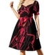thumbnail image 2 of Vestido de primavera con estampado floral abstracto colorido y manga corta para mujer, vestido de noche, 2 of 7