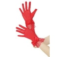 thumbnail image 4 of INSPIRE CHIC Women's Short Lace Gloves with Bow for Women Polka Dots Mesh Gloves for Wedding Tea Party One Size Red, 4 of 6
