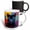 Multicolor, variant on 3drose, Cute Black Panther Head, Abstract Colorful Background. Artsy Gift, 15oz Mug