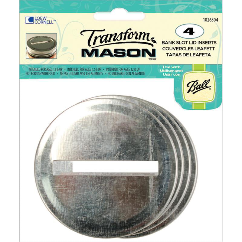 Silver Frog Loew-Cornell Transform Mason Ball Lid Inserts 4/Pkg Wide Mouth 