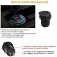 thumbnail image 4 of 3.0 Toma de corriente para cargador de coche con doble USB y interruptor táctil para luz verde de 12 V-24 V para barco, 4 of 5
