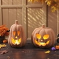 thumbnail image 5 of Halloween Pumpkin Decoration Rustic Clay Spooky Pumpkin Table Centerpiece Ornaments for Summerween Indoor Outdoor Home Party Porch Mante, 5 of 6