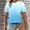 Light Blue, variant on Ussuma Gradient Color Pullover Blouse for Women Crew Neck Loose Stylish Personality Vacation Camp Holiday Party