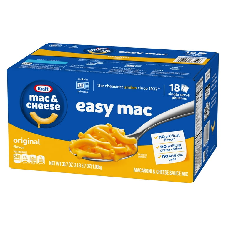 Kraft Mac & Cheese オリジナルフレーバー 18個入り Kraft Original Value Bulk Mac & Cheese Dinner, 18-Pack, 7.25