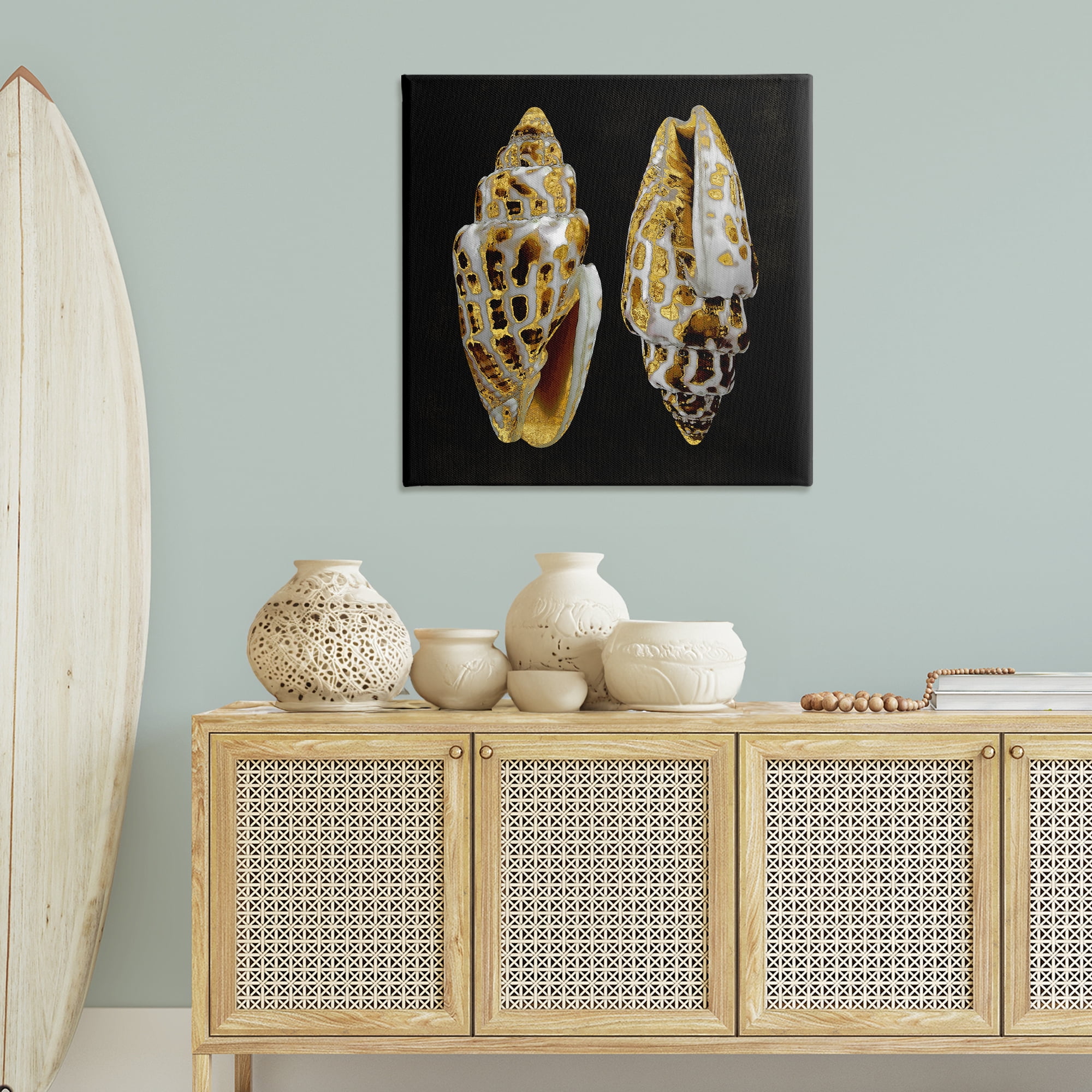 Stupell Industries Spotted Cowrie Shells Nautical & Beach Painting Wrapped Canvas Art Print Wall Art, 36 x 36