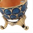 thumbnail image 2 of Boîte à bijoux vintage en forme d'œuf de Pâques émaillé, décoration artisanale (bleu), 2 of 3