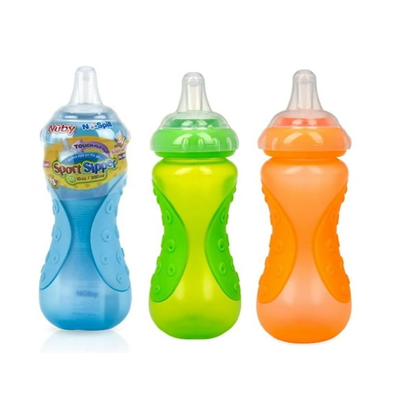 Nuby No Spill Sports Sipper Cup Blue/Green/Orange
