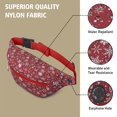 thumbnail image 5 of Fanny Pack Red Christmas Snowflake Pattern Waist Pack Bag,Running Cross Bag,Waterproof Large Fanny Packs for Women Men for Travel Running Hiking Cycling, 5 of 6