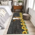 thumbnail image 5 of Runner Rugs 2x6 Ft, Farmhouse Cow Non Slip Area Rugs for Kitchen Bedroom Entryway, Vintage Country Sunflower Botanical Black Washable Carpet Runner Rug Floor Mats for Bedroom Home Decor, 5 of 9