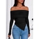 thumbnail image 5 of Remera PRETTYGARDEN Mujer Escote Hombros Descubiertos Ajustada Manga Larga Negra Talle S, 5 of 8