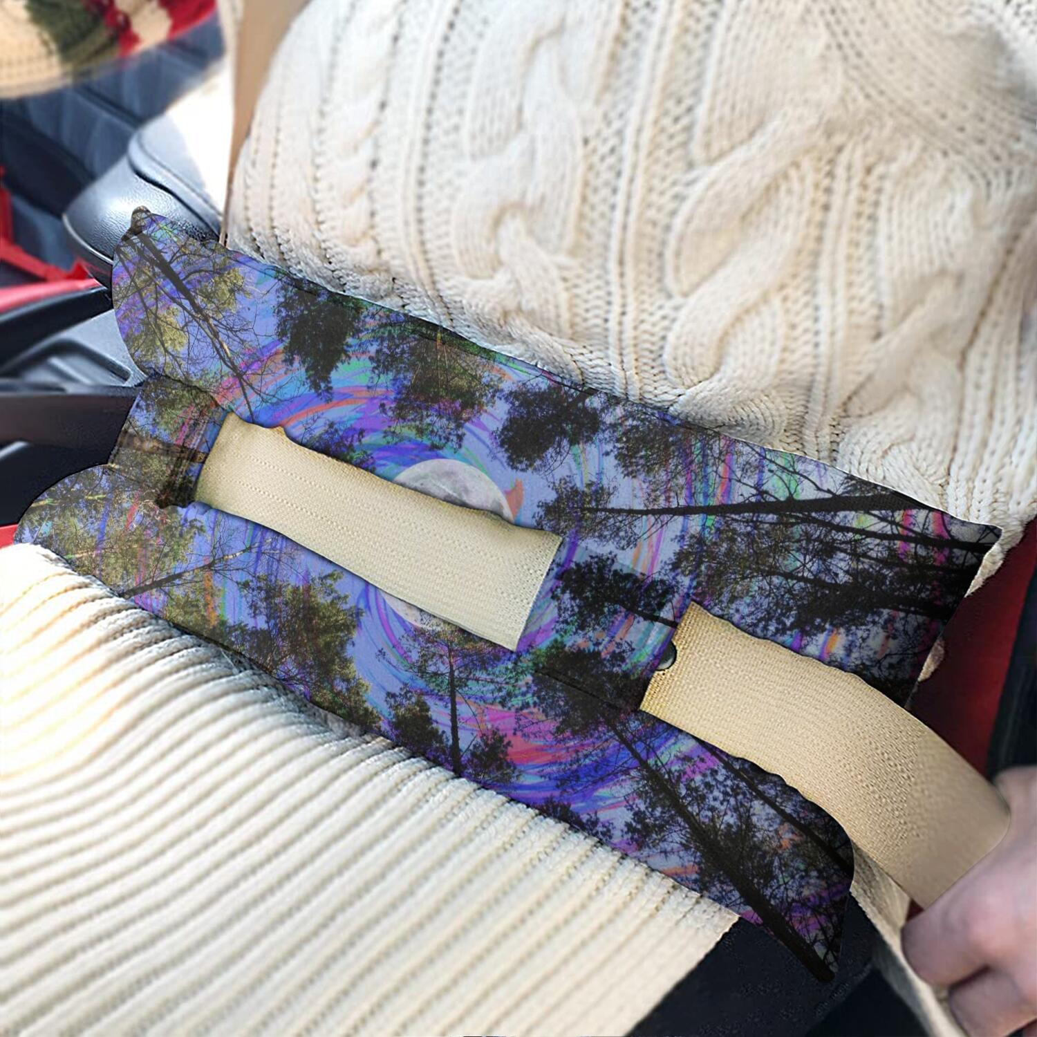Abdominal Surgery Pillow Seatbelt Cushion for Hysterectomy Recovery (Striped Pattern)
