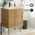 thumbnail image 2 of Bron 24" Freestanding Bathroom Vanity in Golden Oak with Sink Top, 2 of 13