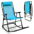 thumbnail image 1 of Costway Patio Camping Rocking Chair Folding Rocker Footrest Lightweight Outdoor Blue, 1 of 8
