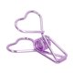 thumbnail image 2 of 100 Pcs Binder Clips Hollow Heart Shape Strong Clamping Force Metal Small Binder Clips for Office Documents Purple, 2 of 3
