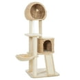 thumbnail image 5 of Fangsheng 59-Inch Cat Tree Multilevel Cat Tower with Double Condos, Perch Hammock for Kittens, Fully Wrapped Scratching Sisal Post and Dangling Balls, Beige, 5 of 8
