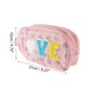 thumbnail image 3 of 1 Pc Bolsa de Maquillaje Portátil con Asa Lateral para Mujeres, Amor, para Viajes, Vacaciones, Camping, Rosa PU, 3 of 3
