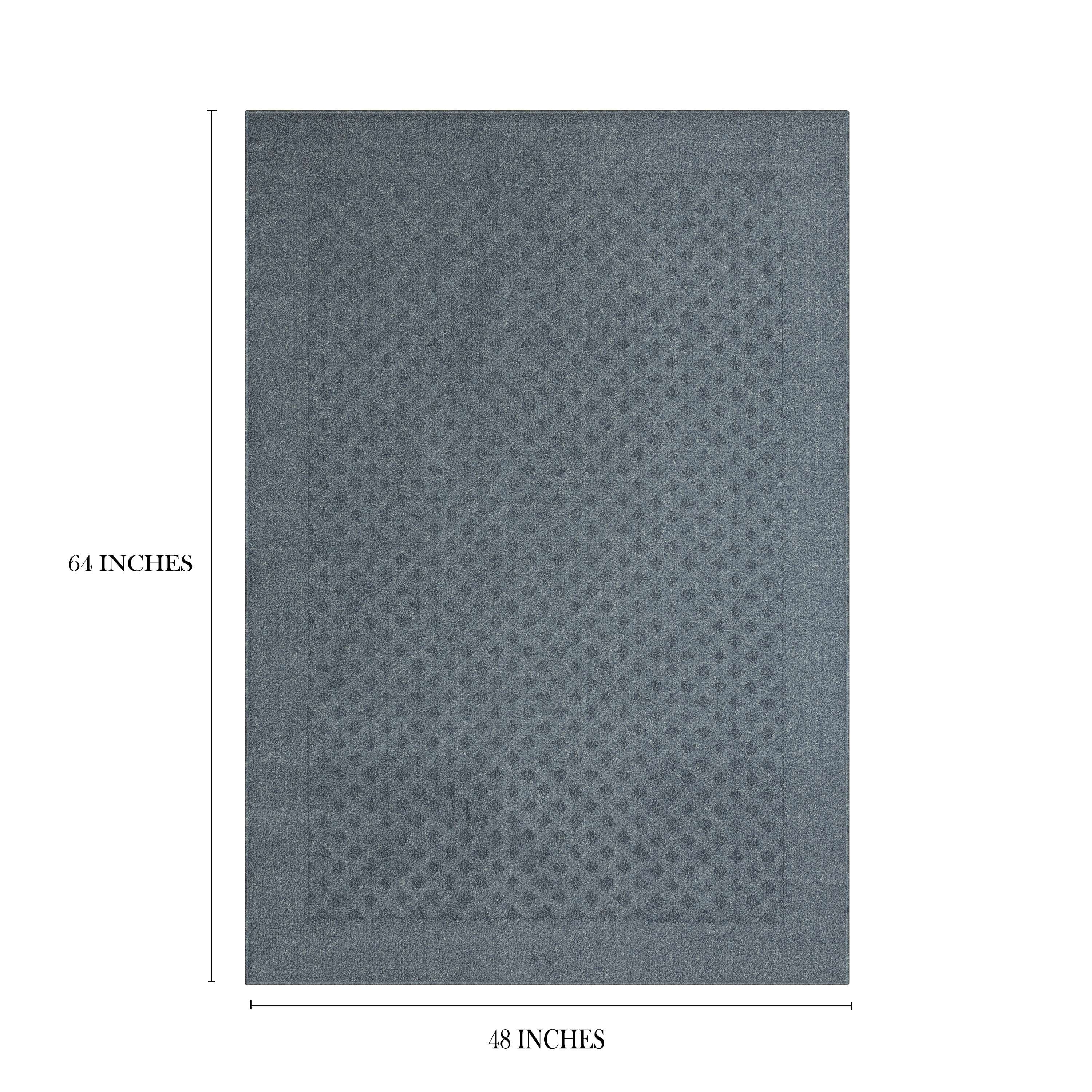 Mainstays Dylan Solid Diamond Olefin Navy Blue Indoor Area Rug, 4' x 5'4"