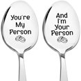 thumbnail image 1 of Couple Matching Spoons Gifts for Couples Best Friends Valentines Day Gifts for Her Him Boyfriend Anniversary Wedding Gift for Couple Wife Husband You're My Person Spoon Gifts Set for Best Friend Him, 1 of 7