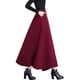 thumbnail image 4 of Falda larga a cuadros con cintura elástica alta para mujer: mezcla de lana, corte acampanado, material de poliéster, tallas S-XXL, abrigada para el invierno, 4 of 7